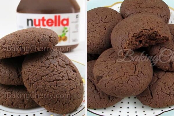 3-Ingredient Nutella Cookies, homemade and freshly served