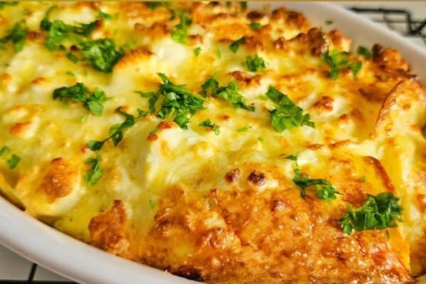 3-Ingredient Potato Gratin, homemade and freshly served