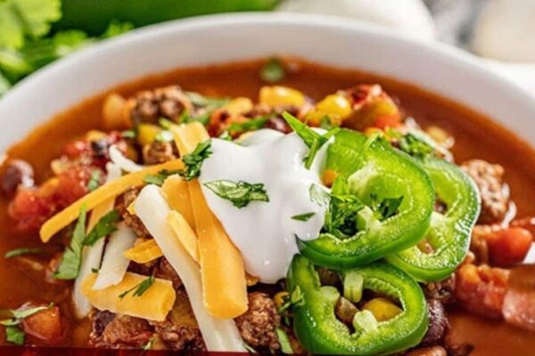 30-Minute Taco Soup, homemade and freshly served
