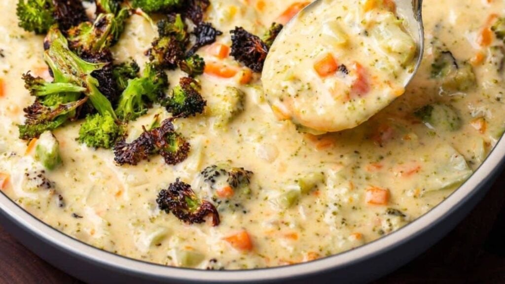 35-Minute Broccoli Cheddar Soup, homemade and freshly served