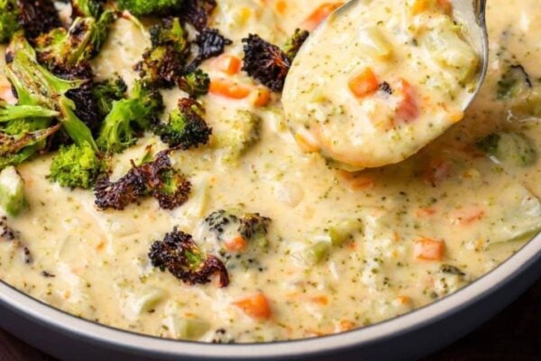 35-Minute Broccoli Cheddar Soup, homemade and freshly served