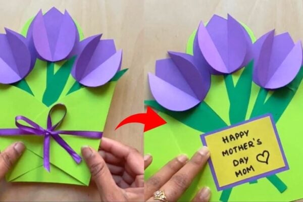 Finished 3D Flower Card For Mother’s Day, a completed DIY project