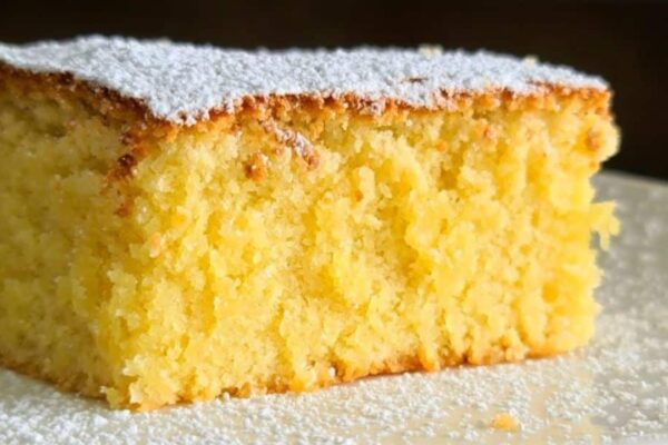 4 Ingredient Moist and Fluffy Almond Cake, homemade and freshly served