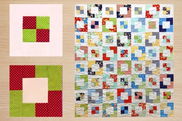 Finished 4 Patch Escape Quilt, a completed DIY project