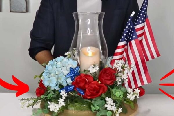 4th of July Summer Centerpiece DIY, homemade and freshly served