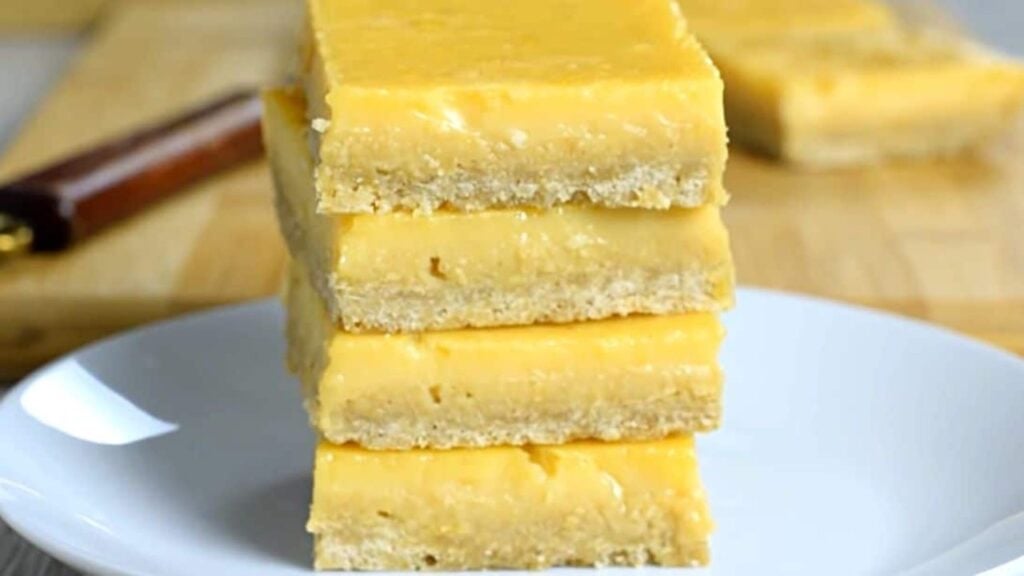 5-Ingredient Healthy Lemon Bars, homemade and freshly served