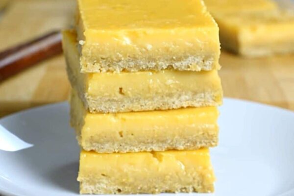 5-Ingredient Healthy Lemon Bars, homemade and freshly served