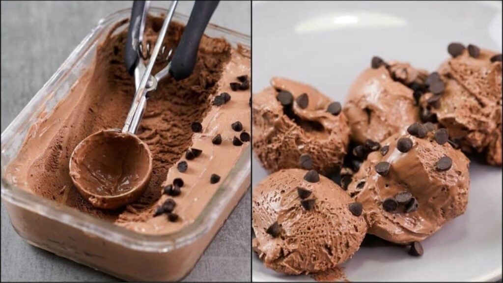 5-Ingredient Milk Chocolate Ice Cream, homemade and freshly served