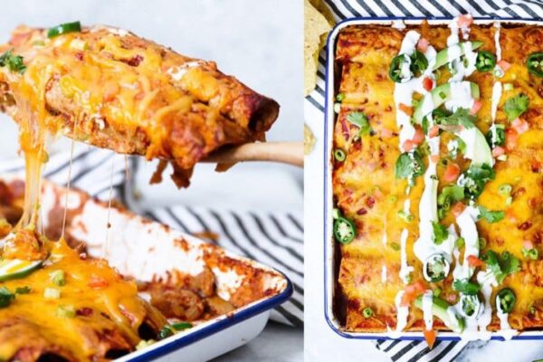 5-Star Chicken Enchiladas, homemade and freshly served
