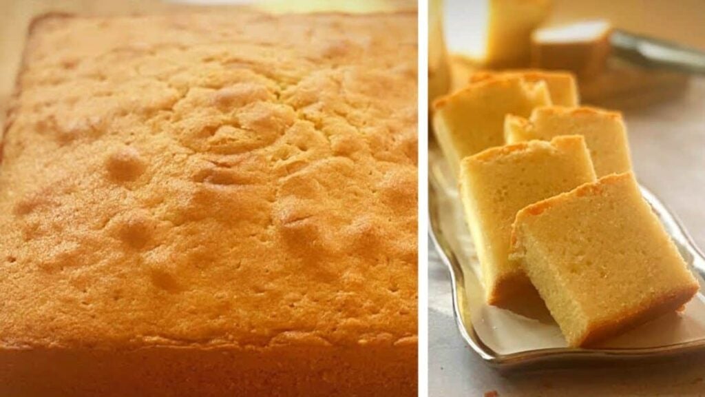 6-Ingredient Butter Cake, homemade and freshly served