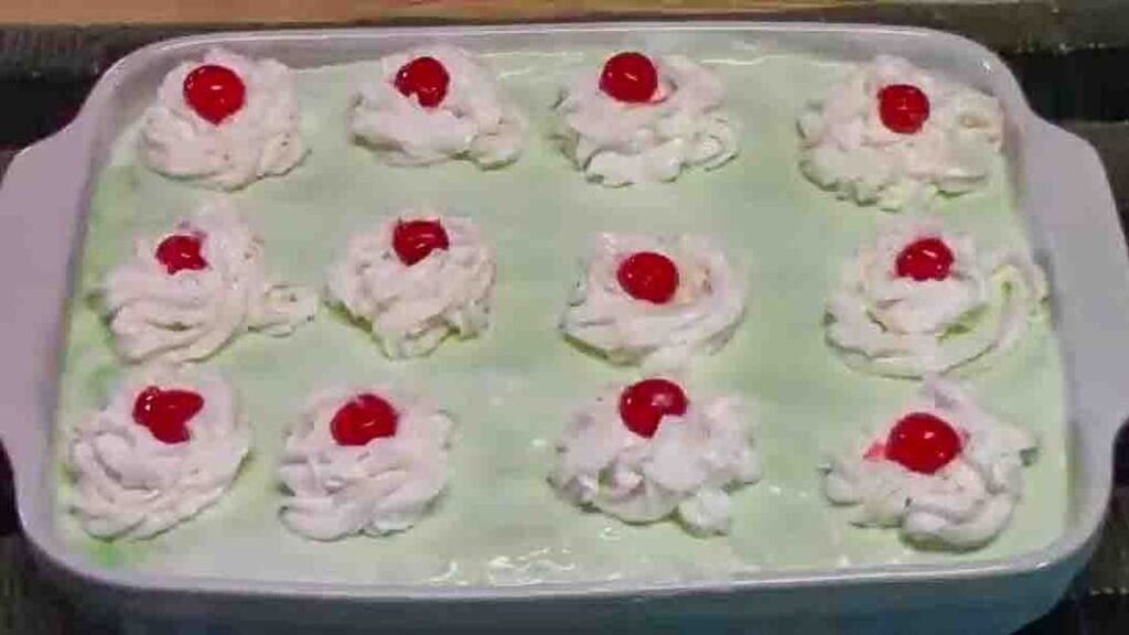 7UP Lime Jello Salad, homemade and freshly served