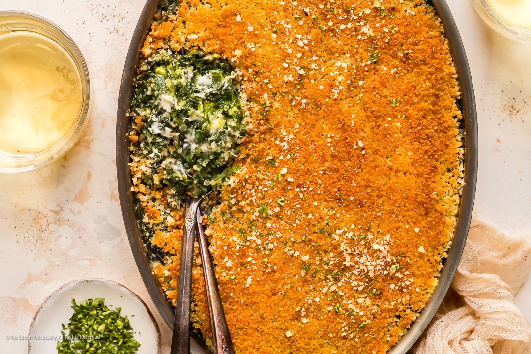 Spinach Recipes - Creamy Baked Spinach Casserole - Comforting Side Dish Spinach Recipes - Creamy Baked Spinach Casserole - Comforting Side Dish