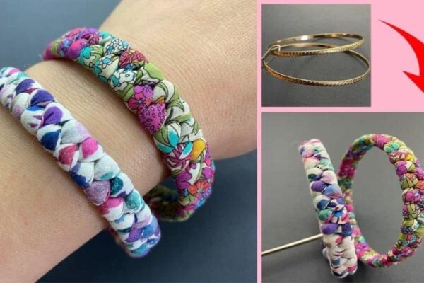 Braided Fabric Statement Bracelet — easy step-by-step DIY tutorial.