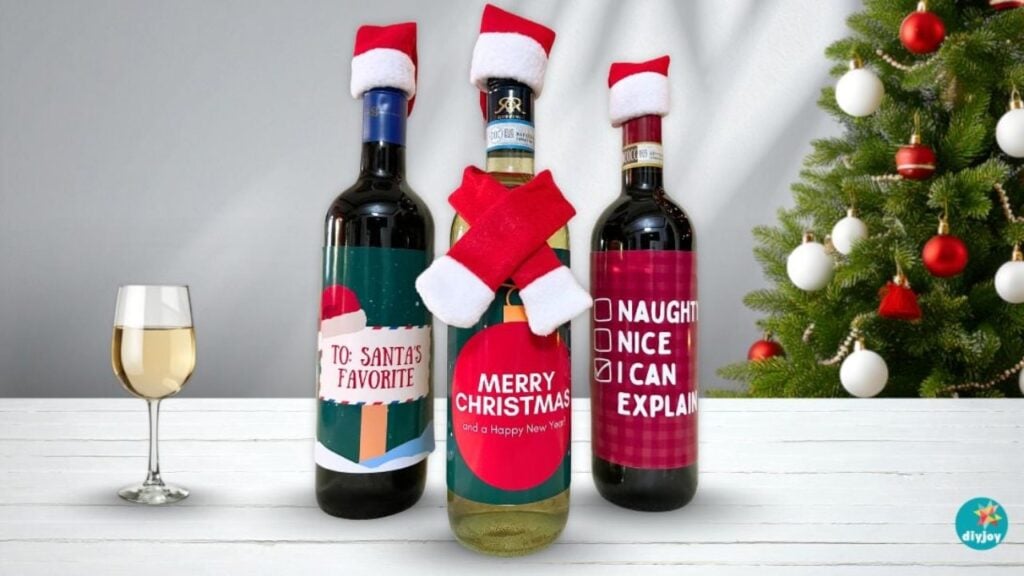 Custom Holiday Wine Labels — easy step-by-step DIY tutorial.