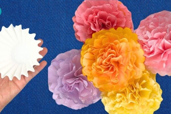 Colorful Coffee Filter Flowers Tutorial — easy step-by-step DIY tutorial.