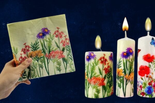 Easy DIY Napkin Paper Candle — easy step-by-step DIY tutorial.