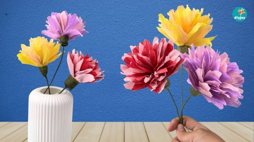 Easy Crepe Paper Flowers — easy step-by-step DIY tutorial.