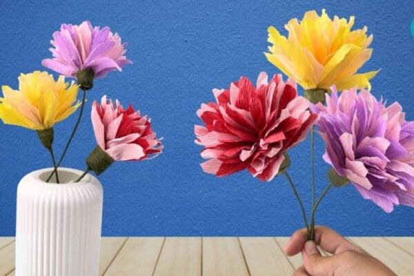 Easy Crepe Paper Flowers — easy step-by-step DIY tutorial.