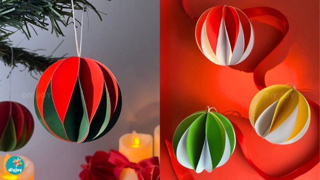 Easy Paper Christmas Ornament — easy step-by-step DIY tutorial.
