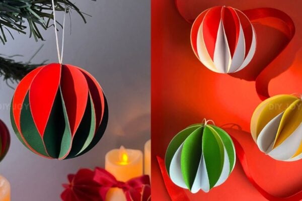 Easy Paper Christmas Ornament — easy step-by-step DIY tutorial.