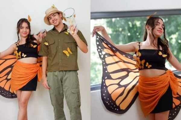Butterfly and Butterfly Catcher Costume Idea for Couples — easy step-by-step DIY tutorial.