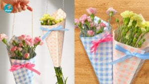 One of the Cutest DIY Mothers Day Gift Ideas is This Easy Flower Bouquet — easy step-by-step DIY tutorial.