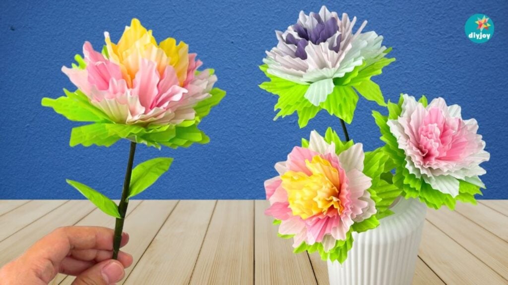Paper Flower Bouquet Using Cupcake Liners — easy step-by-step recipe.