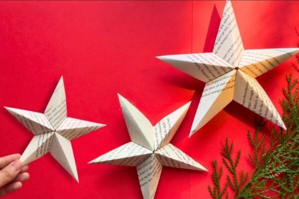 DIY Paper Star Ornament | Book Page Crafts — easy step-by-step DIY tutorial.