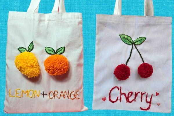 Easy DIY Fruit Embroidered Tote Bag — easy step-by-step DIY tutorial.