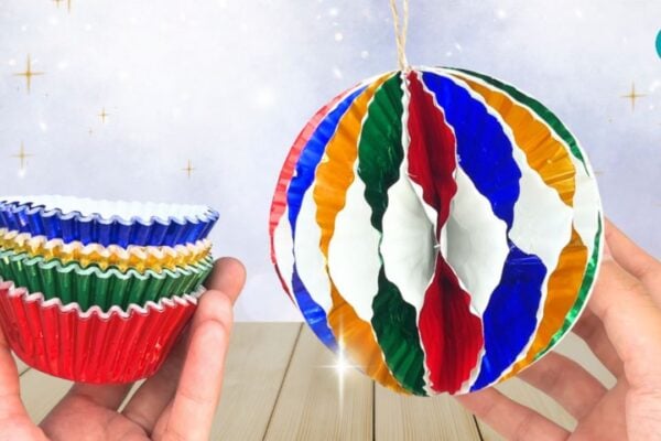 DIY Cupcake Liner Christmas Ornament — easy step-by-step recipe.