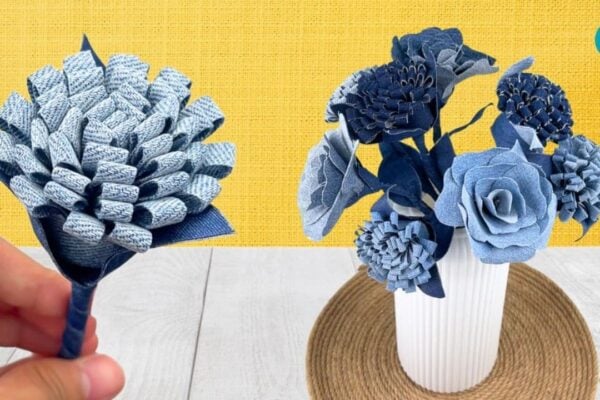 How to Make Denim Flowers — easy step-by-step DIY tutorial.