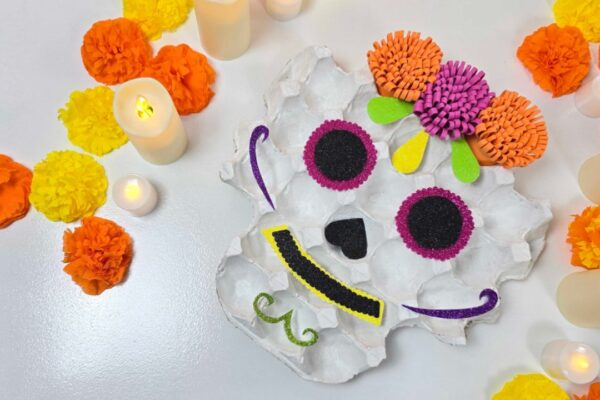 DIY Egg Tray Sugar Skull — easy step-by-step DIY tutorial.