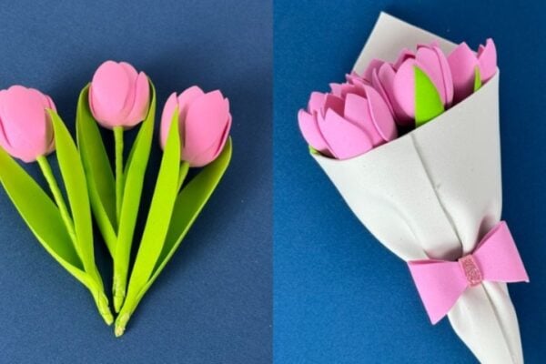 DIY Craft Foam Tulip Bouquet — easy step-by-step DIY tutorial.