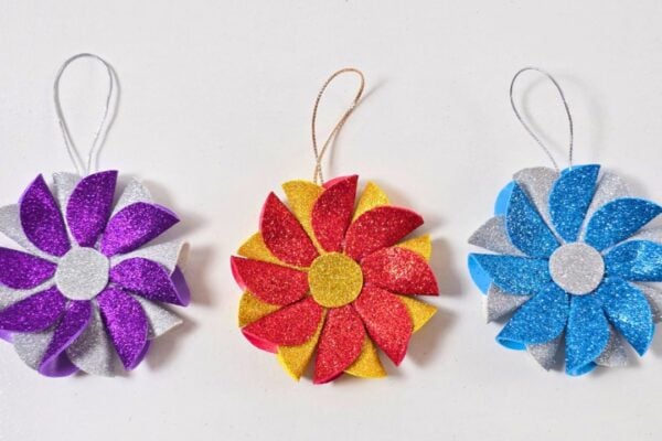 DIY Christmas Ornaments | Glitter Foam — easy step-by-step DIY tutorial.