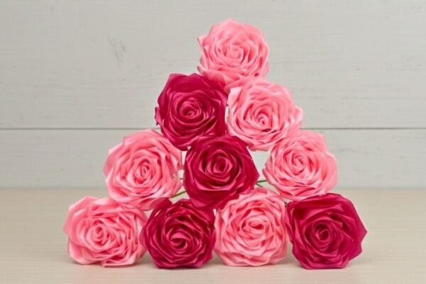 How to Make an Easy Ribbon Rose — easy step-by-step DIY tutorial.