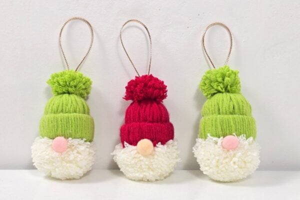 Decorate Your Tree With Adorable 5 Minute Santa Gnome Ornaments — easy step-by-step DIY tutorial.