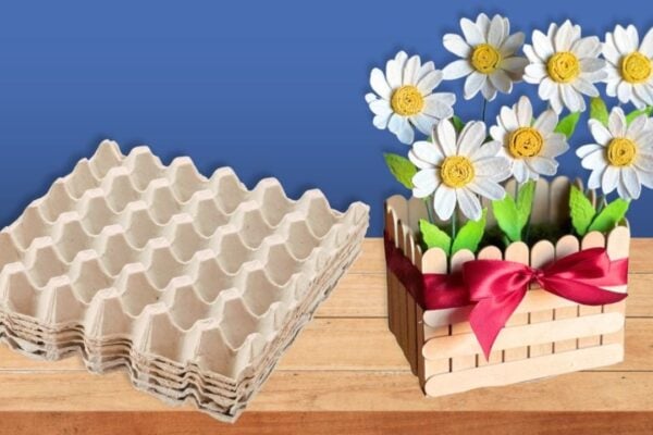 Easy Egg Carton Daisy Flowers — easy step-by-step DIY tutorial.