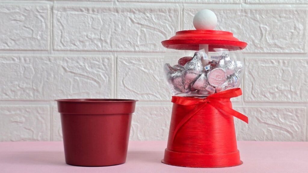 Easy DIY Flower Pot Candy Jar — easy step-by-step DIY tutorial.