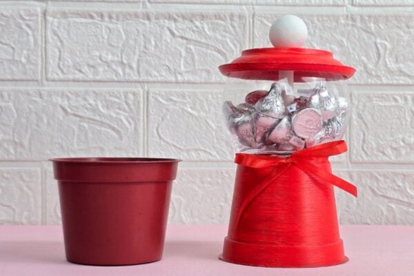 Easy DIY Flower Pot Candy Jar — easy step-by-step DIY tutorial.