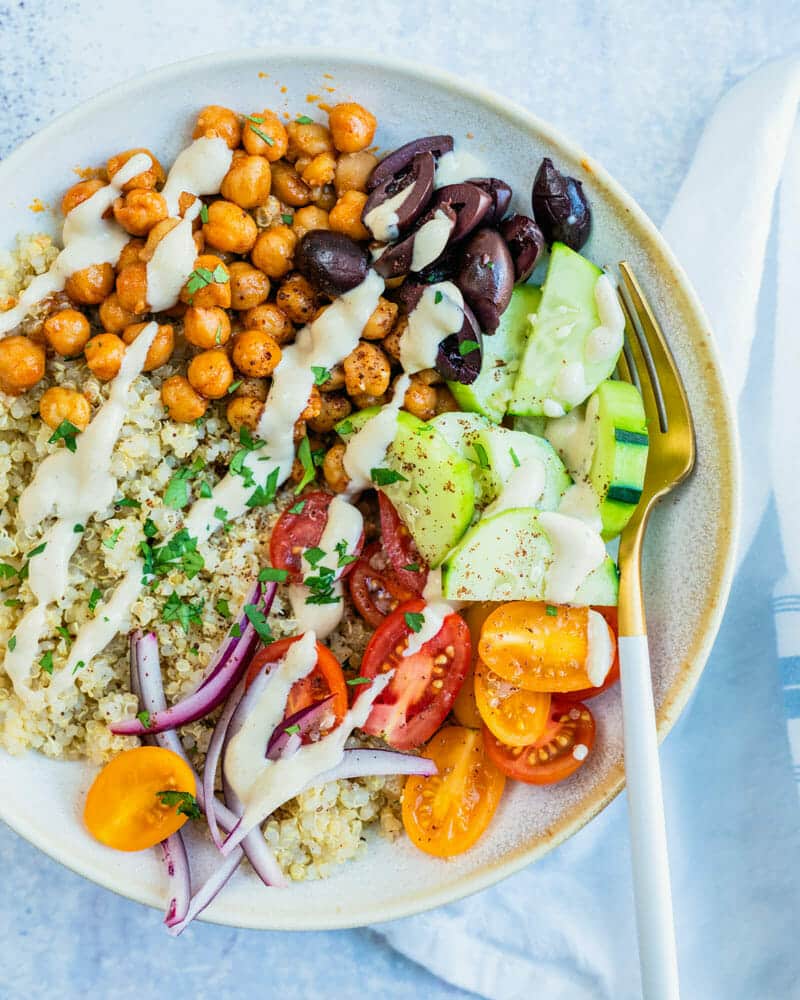 Meal prep ideas — easy grain bowl, easy make-ahead lunch bowl