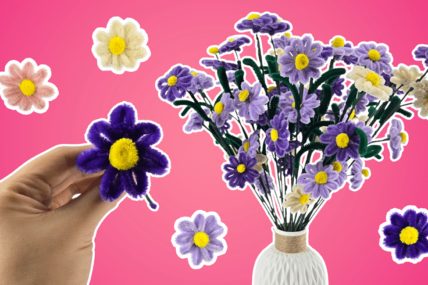 How to Make Pipe Cleaner Flowers - Daisies — easy step-by-step DIY tutorial.