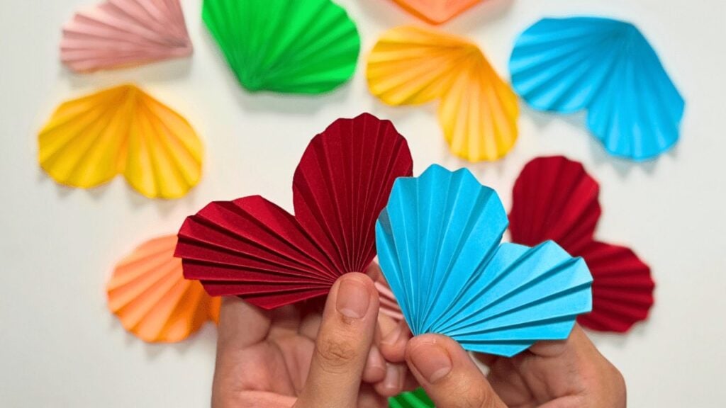 How to Make Paper Hearts — easy step-by-step DIY tutorial.