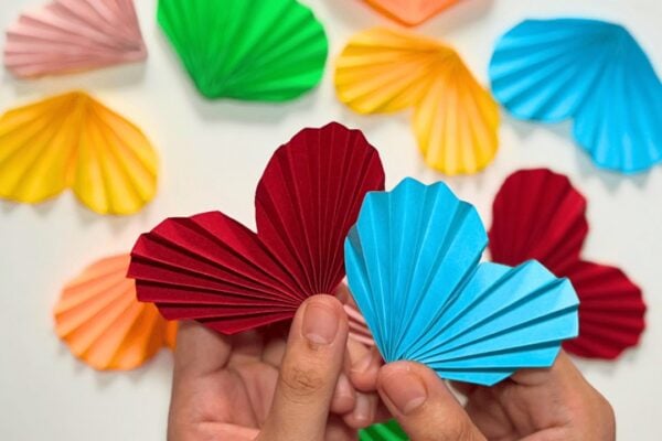 How to Make Paper Hearts — easy step-by-step DIY tutorial.