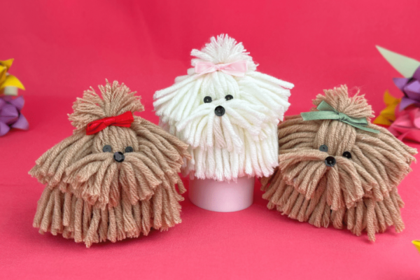How to Make a Yarn Dog — easy step-by-step DIY tutorial.