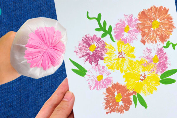How to Paint Flowers With a Plastic Bag — easy step-by-step DIY tutorial.