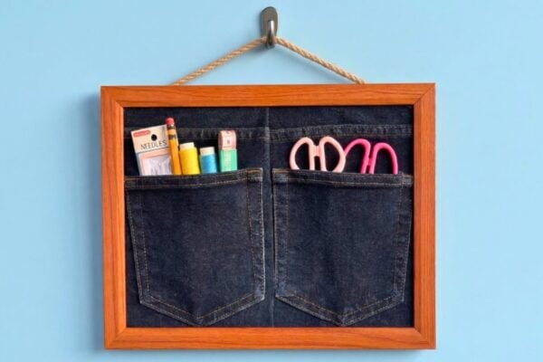 DIY Denim Jean Organizer | Easy Upcycled Craft Idea — easy step-by-step DIY tutorial.