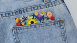 Floral Embroidery for Jean Pockets — easy step-by-step DIY tutorial.