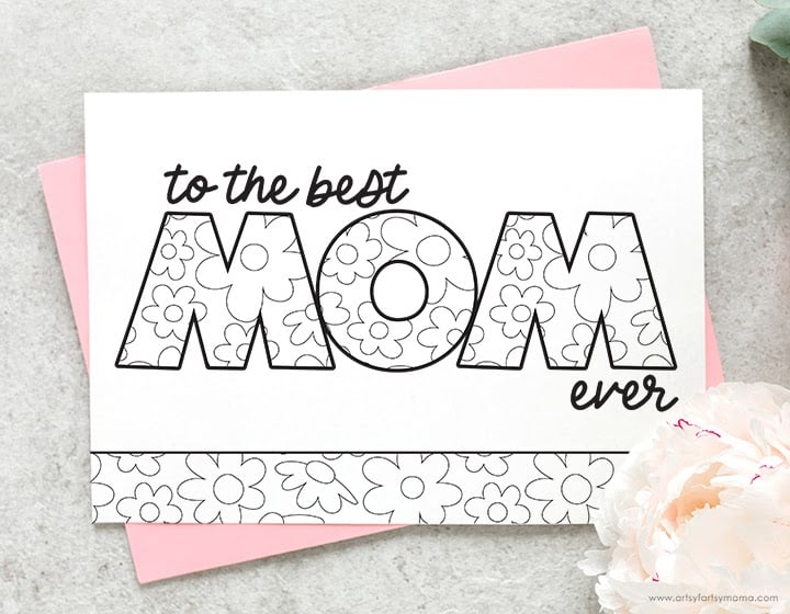 Printable Coloring Card - DIY Mothers Day Cards