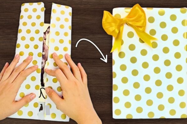 How to Wrap Gifts with Short Paper — easy step-by-step DIY tutorial.