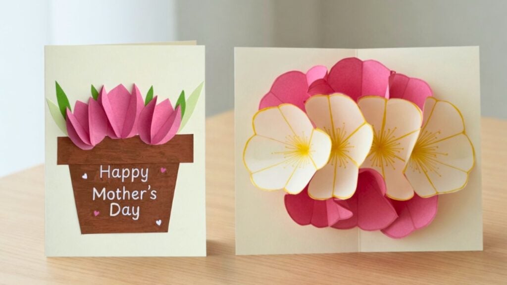 Mother's Day Flower Pop-Up Card Tutorial — easy step-by-step DIY tutorial.